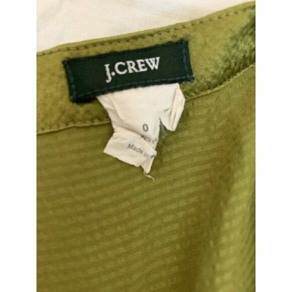 J Crew Solid Olive Green 100% Silk Short Sleeve Top Blouse 0 Xs Xxs - Picture 6 of 7